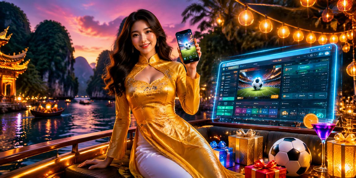 Khung cảnh gambling casino hiện đại với ánh đèn neon tại Việt Nam